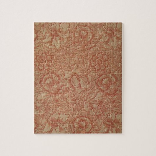 ウィリアムモリスピンクポピーフラワーフローラ ジグソーパズル (縦)