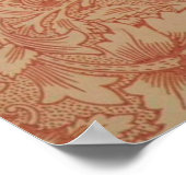 ウィリアムモリスピンクポピーフラワーフローラ ポスター (角)