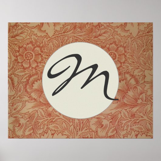 ウィリアムモリスピンクポピーフラワーフローラ ポスター (正面)