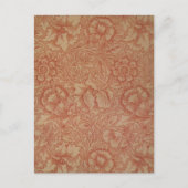 ウィリアムモリスピンクポピーフラワーフローラ ポストカード (正面)