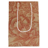 ウィリアムモリスピンクポピーフラワーフローラ ミディアムペーパーバッグ (裏面)