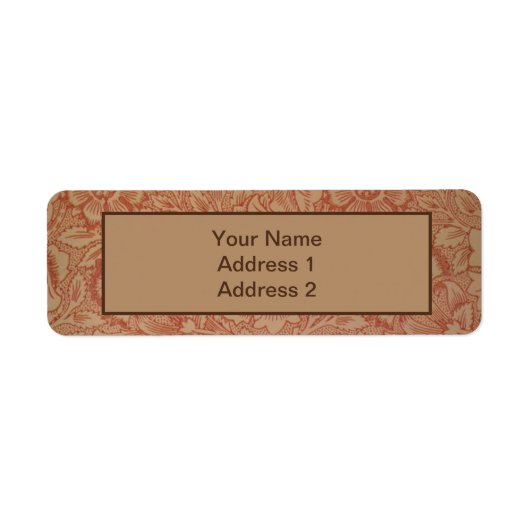 ウィリアムモリスピンクポピーフラワーフローラ ラベル (正面)