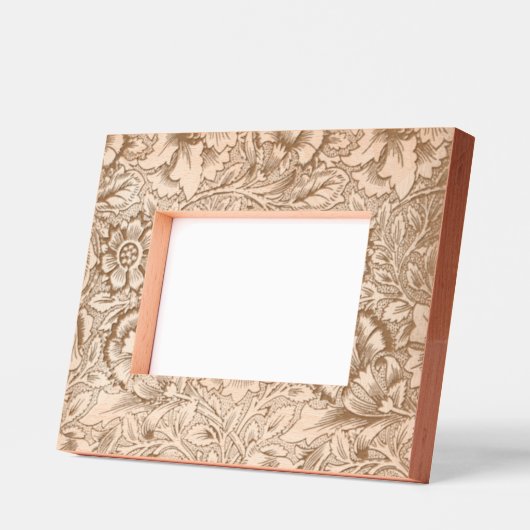 ウィリアムモリスピンクポピーフラワーフローラ レーザー彫刻フレーム (左)