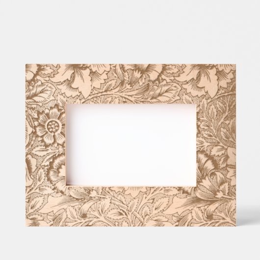 ウィリアムモリスピンクポピーフラワーフローラ レーザー彫刻フレーム (正面)