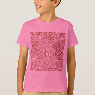 ウィリアムモリスピンクポピーフラワーフローラ Tシャツ