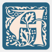 ウィリアムモリスピンクモノグラムアーツクラフツ スクエアシール (正面)