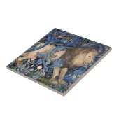 ウィリアムモリスフォレストアニマルズライオンヴィンテージフローラ タイル (側面)