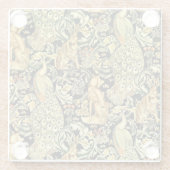 ウィリアムモリスフォレストタペストリーキツネハレピーコック ガラスコースター (裏面)