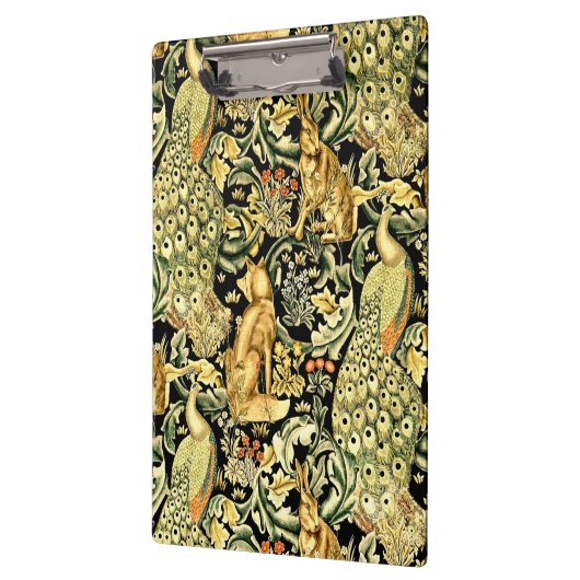 ウィリアムモリスフォレストタペストリーキツネハレピーコック クリップボード (左)