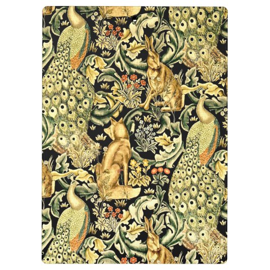 ウィリアムモリスフォレストタペストリーキツネハレピーコック クリップボード (裏面)