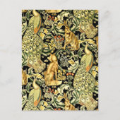 ウィリアムモリスフォレストタペストリーキツネハレピーコック ポストカード (正面)