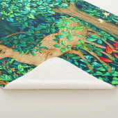 ウィリアムモリスフォレストディアタペストリープリント シェルパブランケット (3/4)