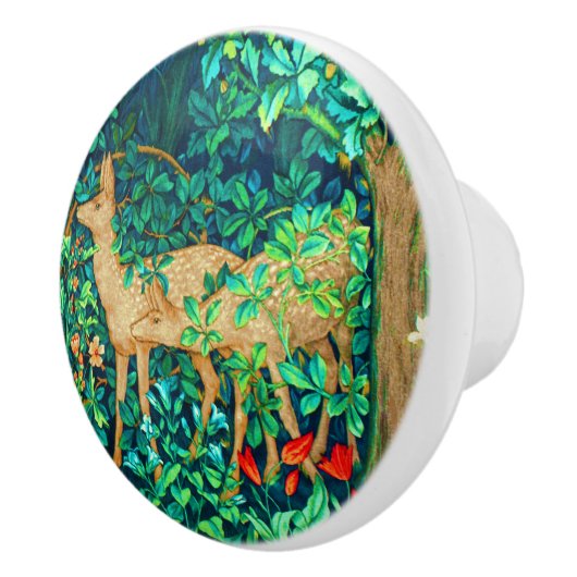 ウィリアムモリスフォレストディアタペストリープリント セラミックノブ (右)