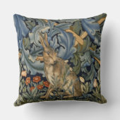 ウィリアムモリスフォレストラビットフローラアールヌーボー クッション (裏面)