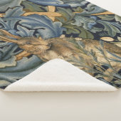 ウィリアムモリスフォレストラビットフローラアールヌーボー シェルパブランケット (3/4)