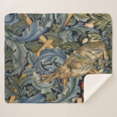 ウィリアムモリスフォレストラビットフローラアールヌーボー シェルパブランケット (正面(横))