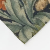 ウィリアムモリスフォレストラビットフローラアールヌーボー フリースブランケット (角)