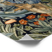 ウィリアムモリスフォレストラビットフローラアールヌーボー ポスター (角)