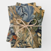 ウィリアムモリスフォレストラビットフローラアールヌーボー ラッピングペーパーシート (インサイチュ)