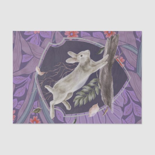 ウィリアムモリスフォレストラビットフローラアールヌーボー 薄葉紙 (正面)