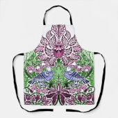 ウィリアムモリスフォークアートバーズフラワーズどんぐり エプロン (正面)