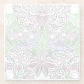 ウィリアムモリスフォークアートバーズフラワーズどんぐり ガラスコースター (裏面)