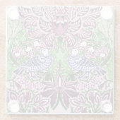 ウィリアムモリスフォークアートバーズフラワーズどんぐり ガラスコースター (裏面)