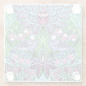 ウィリアムモリスフォークアートバーズフラワーズどんぐり ガラスコースター (裏面)