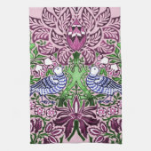 ウィリアムモリスフォークアートバーズフラワーズどんぐり キッチンタオル (縦)