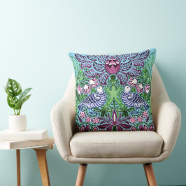 ウィリアムモリスフォークアートバーズフラワーズどんぐり クッション