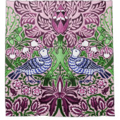 ウィリアムモリスフォークアートバーズフラワーズどんぐり シャワーカーテン (正面)