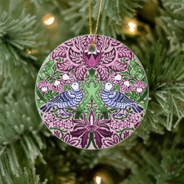 ウィリアムモリスフォークアートバーズフラワーズどんぐり セラミックオーナメント