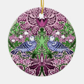 ウィリアムモリスフォークアートバーズフラワーズどんぐり セラミックオーナメント (正面)