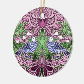 ウィリアムモリスフォークアートバーズフラワーズどんぐり セラミックオーナメント (左)