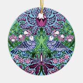 ウィリアムモリスフォークアートバーズフラワーズどんぐり セラミックオーナメント (正面)