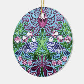 ウィリアムモリスフォークアートバーズフラワーズどんぐり セラミックオーナメント (左)