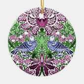 ウィリアムモリスフォークアートバーズフラワーズどんぐり セラミックオーナメント (正面)