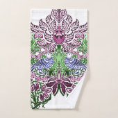 ウィリアムモリスフォークアートバーズフラワーズどんぐり バスタオルセット (ハンドタオル)