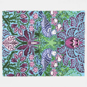 ウィリアムモリスフォークアートバーズフラワーズどんぐり フリースブランケット (正面(横))