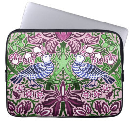 ウィリアムモリスフォークアートバーズフラワーズどんぐり ラップトップスリーブ