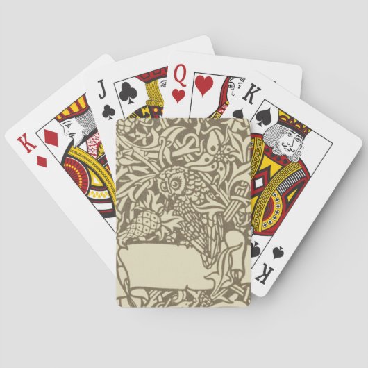 ウィリアムモリスフクロウフローラヴィンテージデザイン トランプ (裏面)