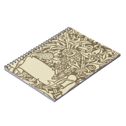 ウィリアムモリスフクロウフローラヴィンテージデザイン ノートブック (左側)