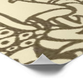 ウィリアムモリスフクロウフローラヴィンテージデザイン ポスター (角)