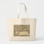 ウィリアムモリスフクロウフローラヴィンテージデザイン ラージトートバッグ (正面)