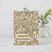 ウィリアムモリスフクロウフローラヴィンテージデザイン 招待状 (スタンド正面)