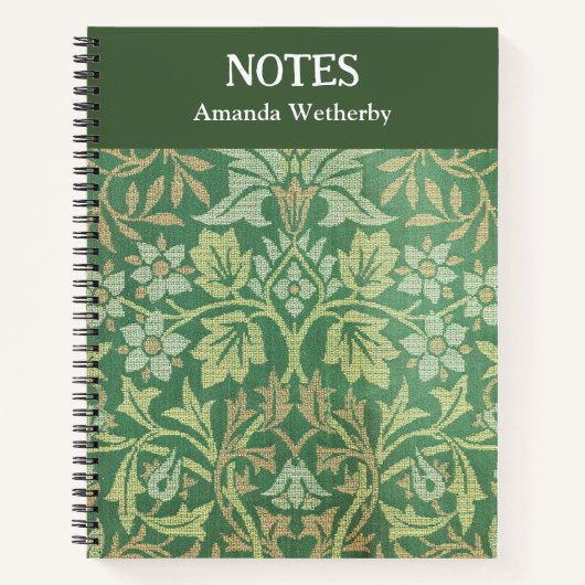 ウィリアムモリスフラワーガーデングパーソナライズされたリーン ノートブック (正面)