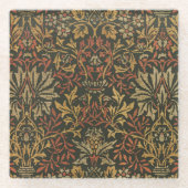 ウィリアムモリスフラワーガーデンタペストリー ガラスコースター (正面)