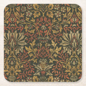 ウィリアムモリスフラワーガーデンタペストリー スクエアペーパーコースター (正面)