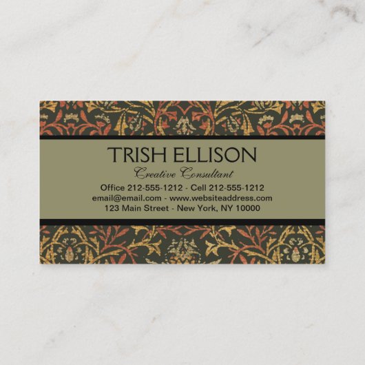 ウィリアムモリスフラワーガーデンタペストリー 名刺 (裏面)