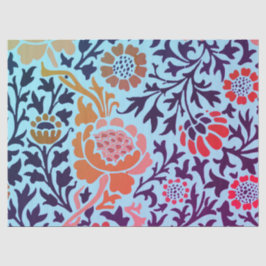 ウィリアムモリスフラワーズオンブルーティッシュペーパー 薄葉紙